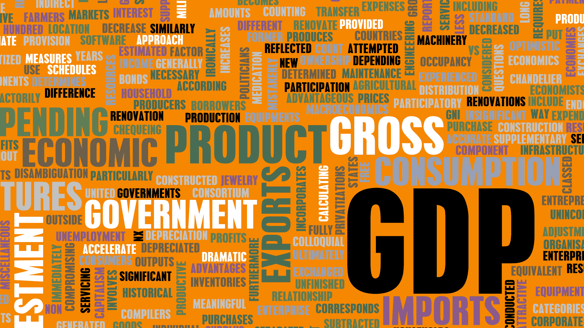 GDP Economics word cloud graphic diagram 