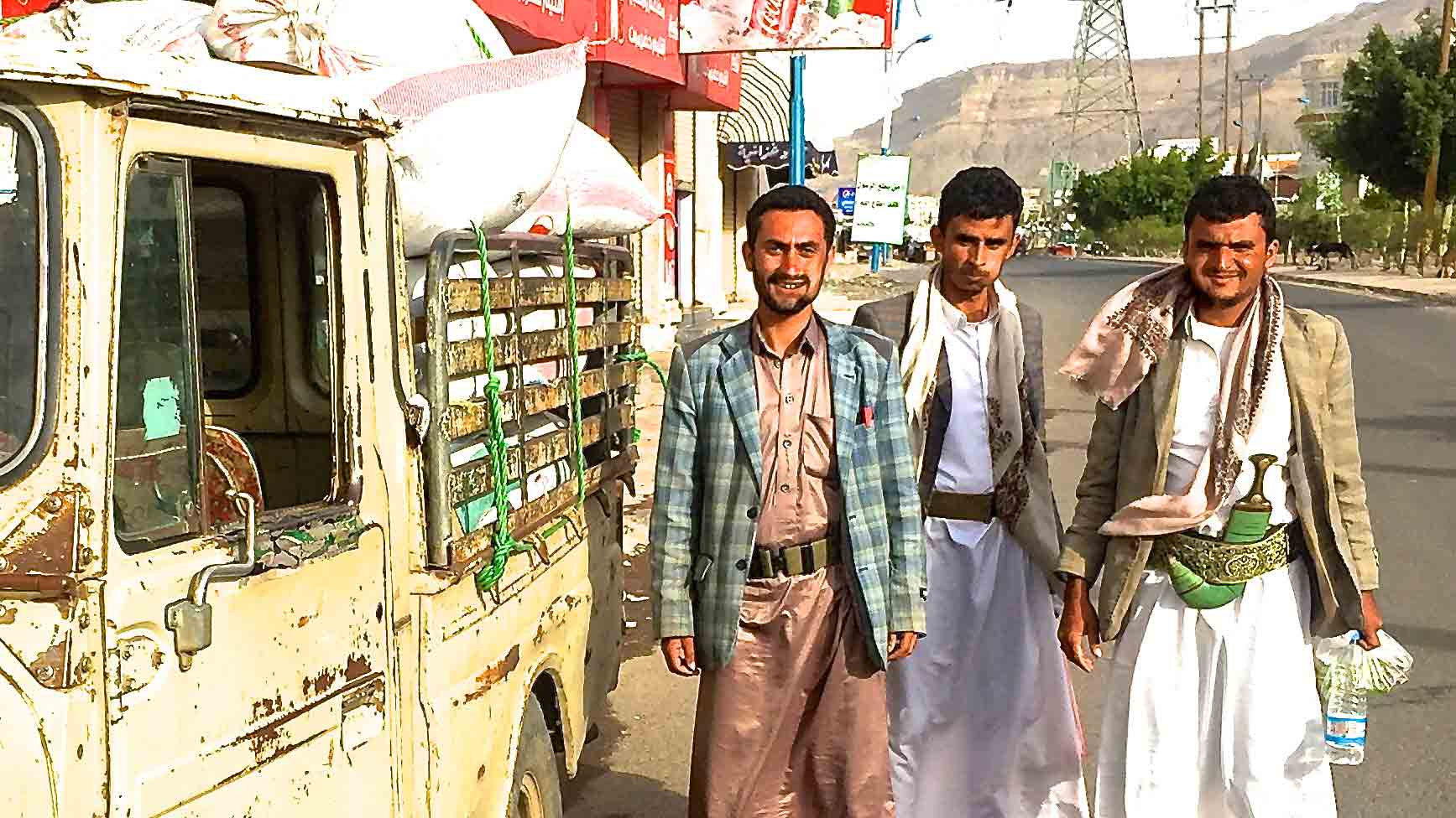 Yemen truck and coffee farmers
