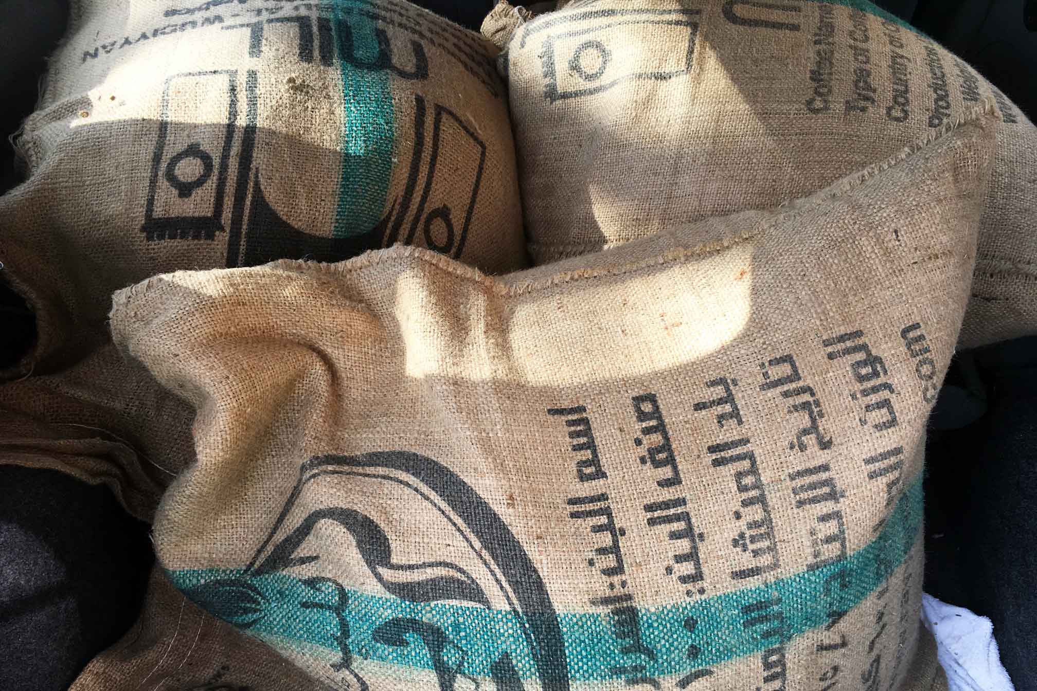 Emptied Burlap Coffee Bags